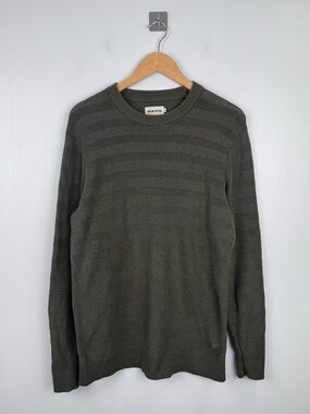 Taylor Stitch Men Knit Cotton Green Sweater Size 40 Medium